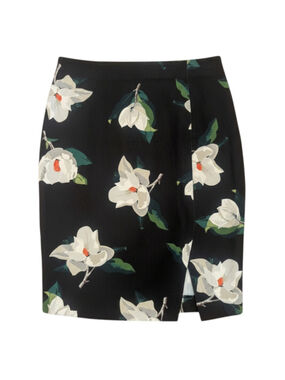 Banana Republic Black White Floral Pencil Skirt Size 2